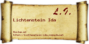 Lichtenstein Ida névjegykártya